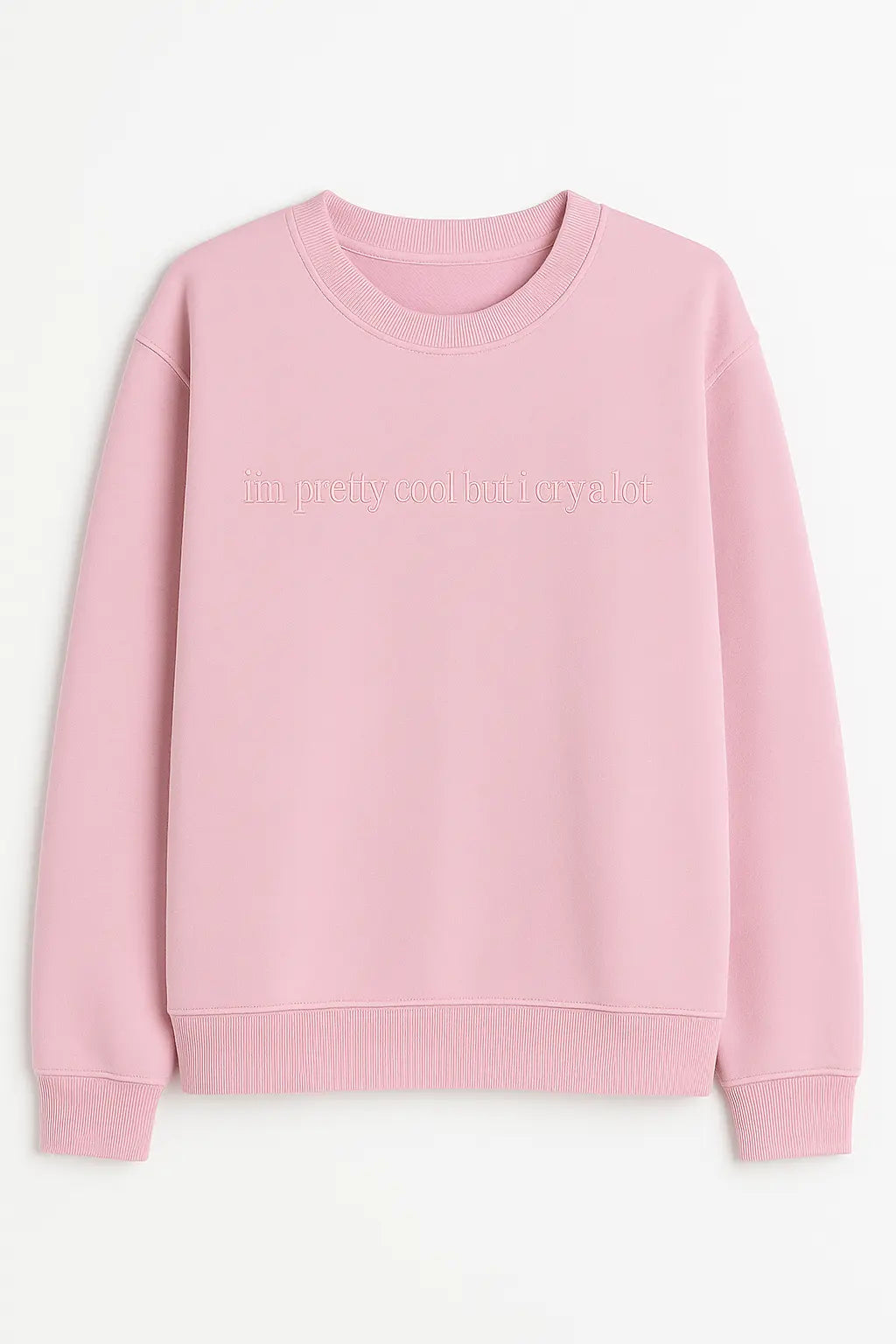 I'm Pretty Cool Oversize Sweatshirt Pembe