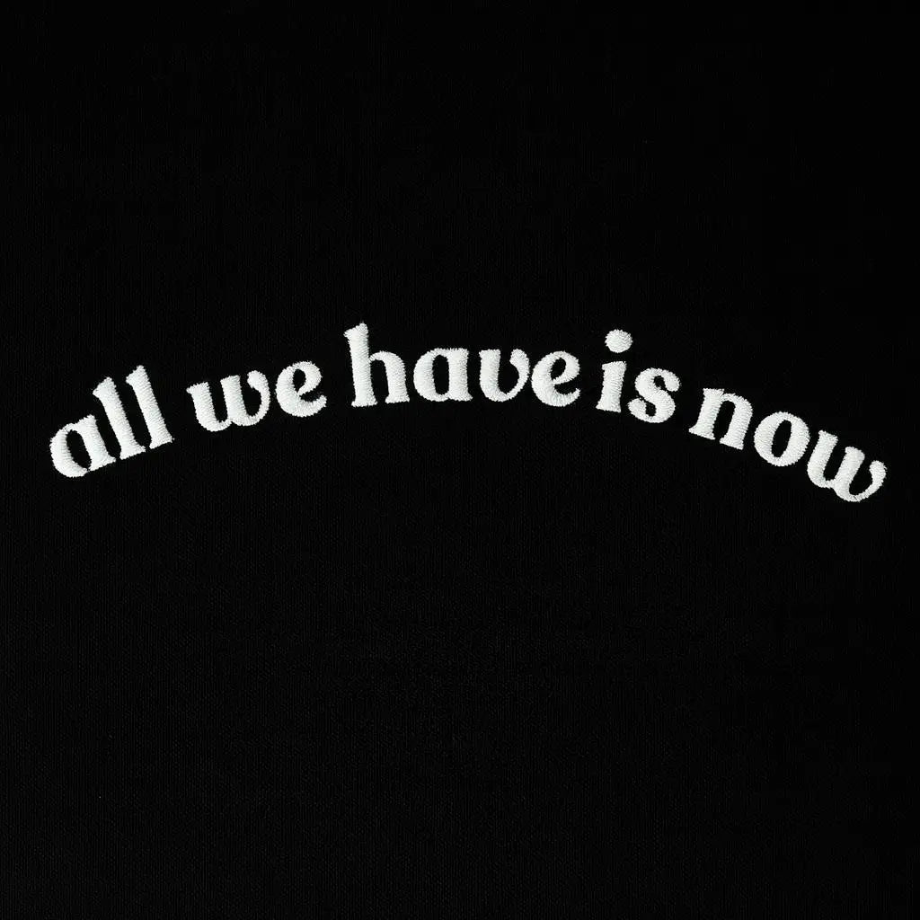 All We Have Is Now Neon Nakış Oversize T-Shirt Siyah