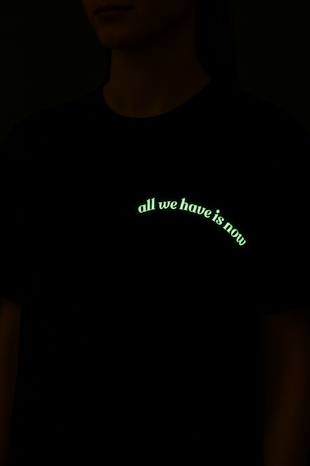 All We Have Is Now Neon Nakış Oversize T-Shirt Siyah