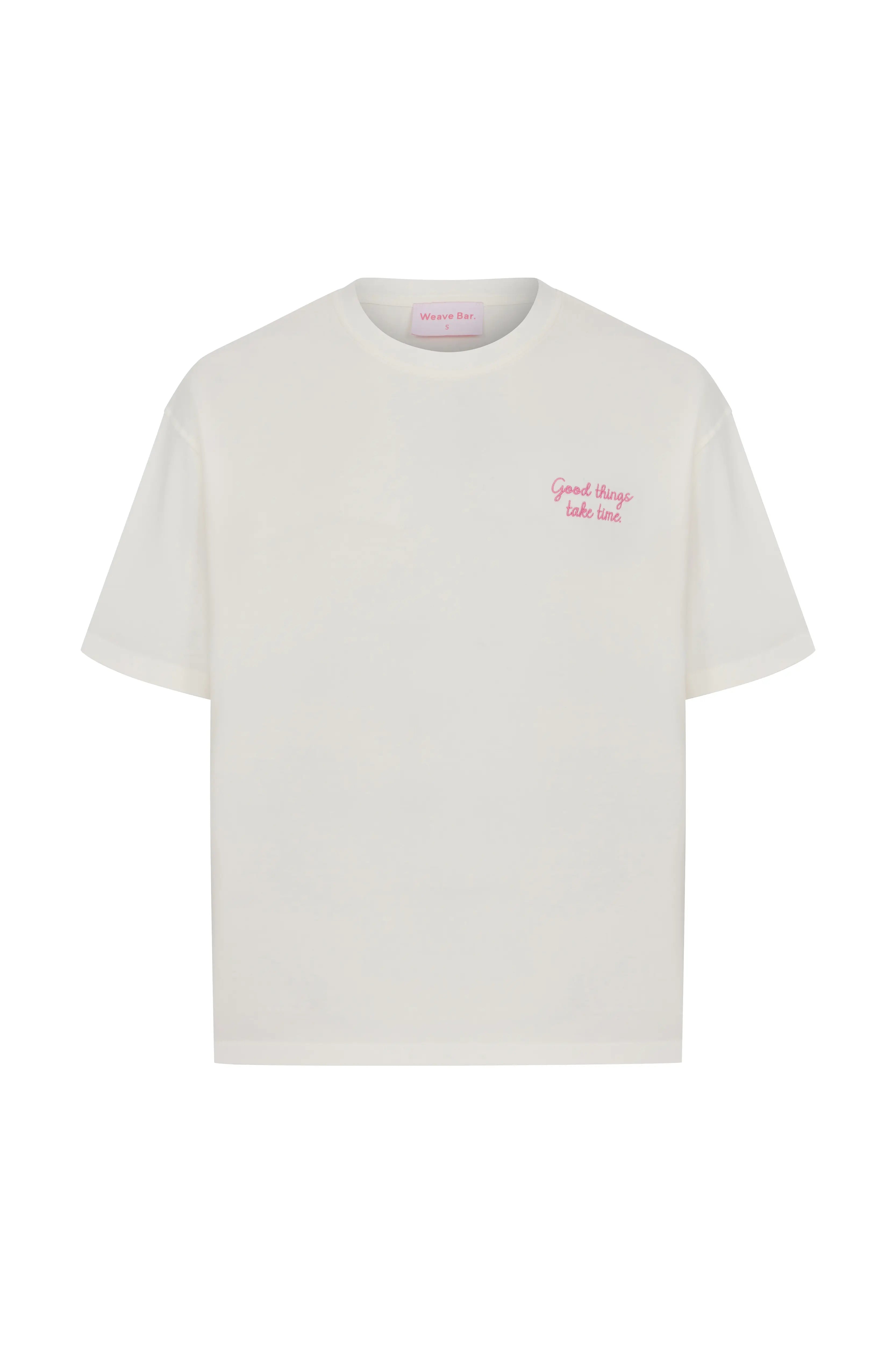Good Things Take Time Oversize T-Shirt Ekru