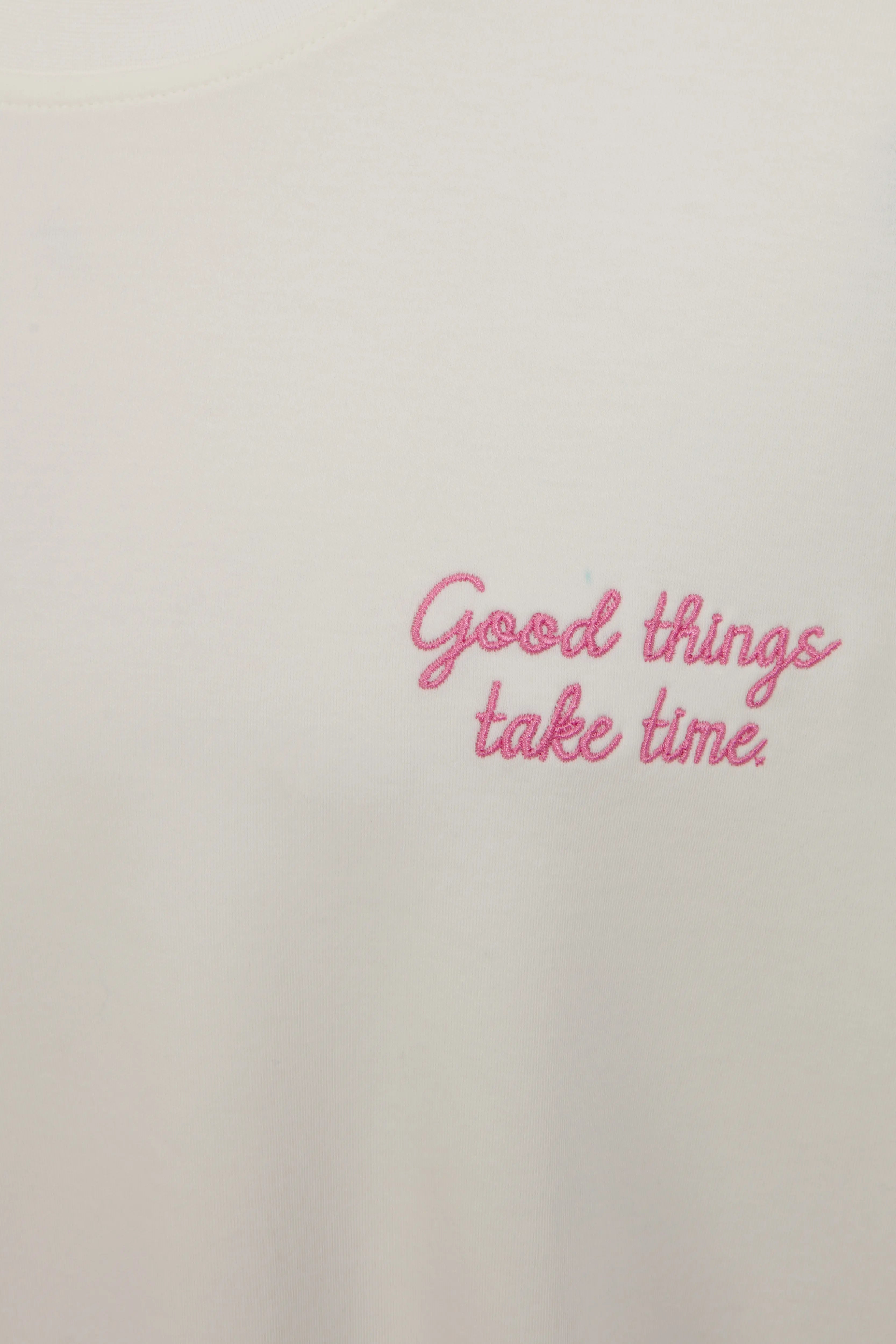 Good Things Take Time Oversize T-Shirt Ekru