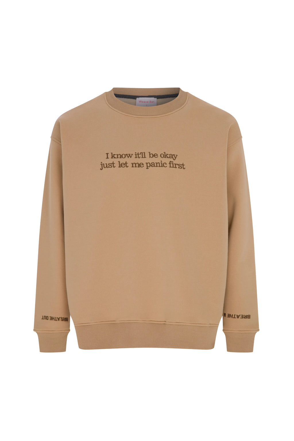 Breath In - Breath Out Oversize Sweatshirt Kahve