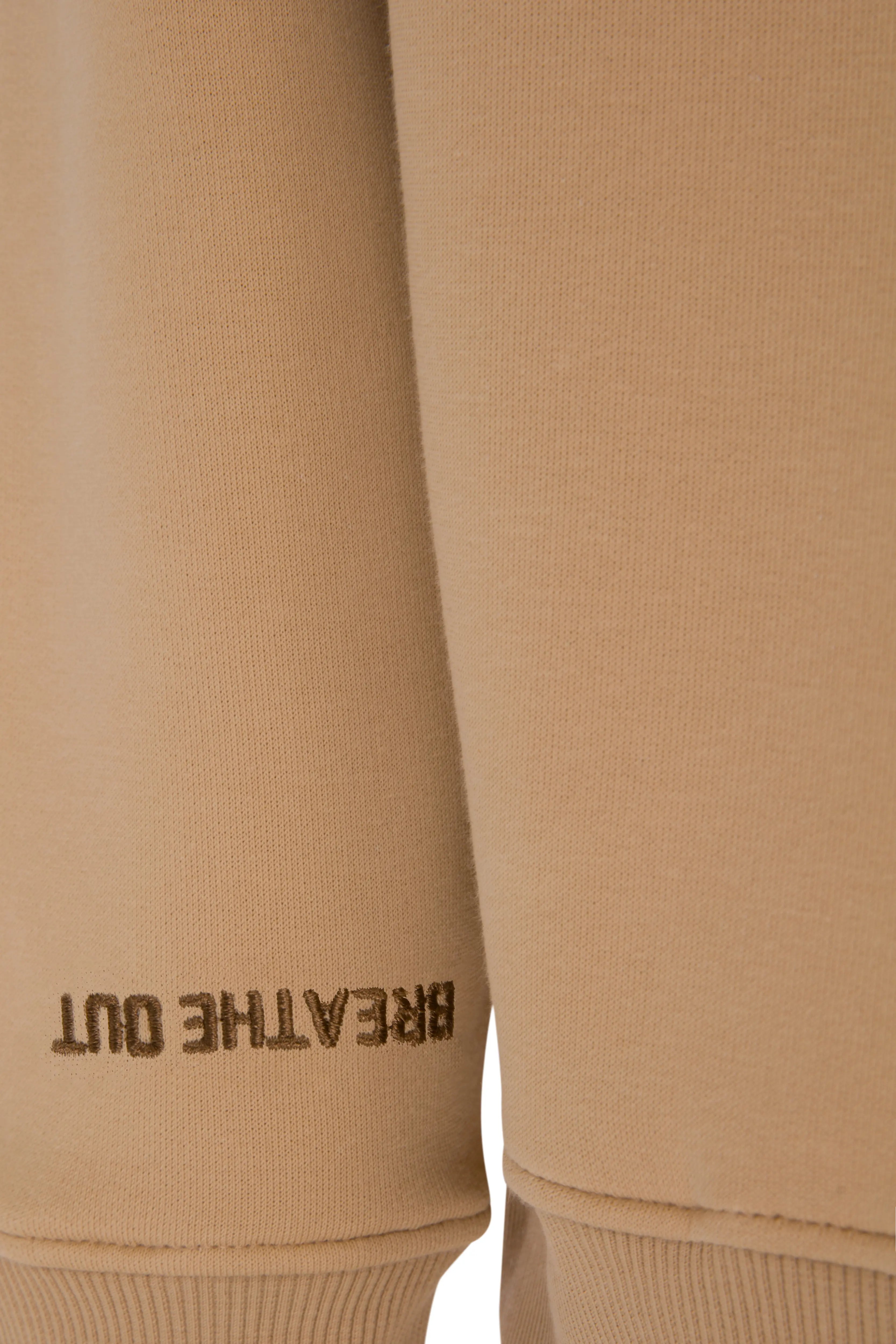 Breath In - Breath Out Oversize Sweatshirt Kahve